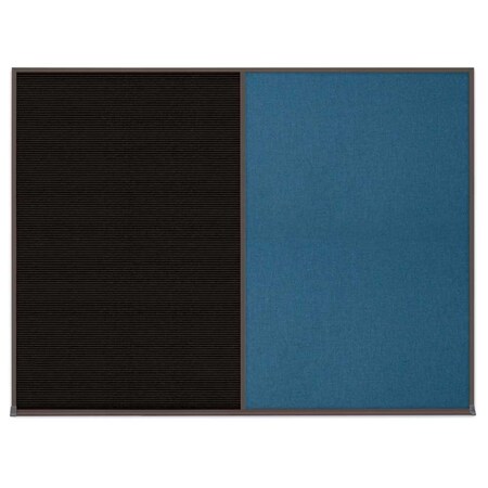 United Visual Products Double Door Radius Corkboard, 42"X32", B UV80025-BRONZE-FORBO
